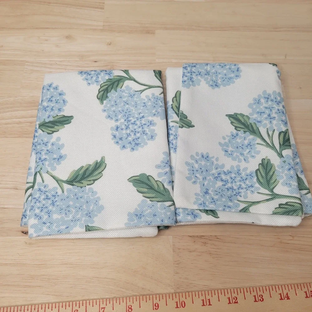 New Hydrangea Throw Pillow Covers Set of 2 16x16 Blue White Floral Zipper Decor